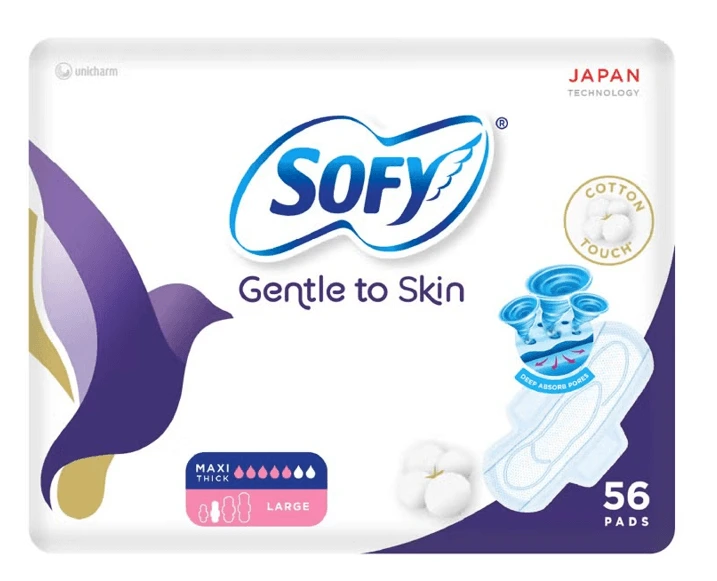 Sofy Gentle To Skin Slim Large Wings | (50+6)Pcs (Violet)